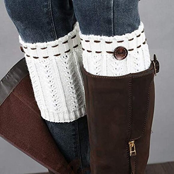 KNEE High Socks Covers Warm Cuffs Stockings Boots Dress Casual Winter Fall NWT - Picture 2 of 6